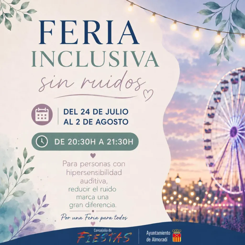 Almoradí impulsa una Feria más inclusiva con una hora diaria sin ruidos en las atracciones