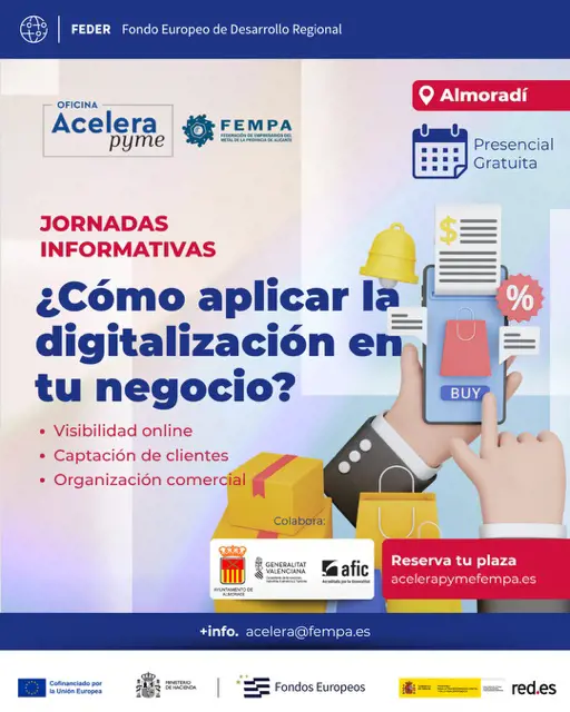 ALMORADÍ ACOGE CUATRO JORNADAS ACELERA PYME FEMPA PARA IMPULSAR LA DIGITALIZACIÓN DEL COMERCIO LOCAL