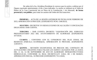 CONVOCATORIA DE PLENO