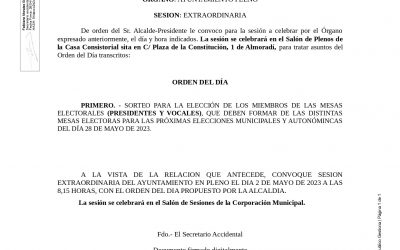 CONVOCATORIA DE PLENO EXTRAORDINARIA
