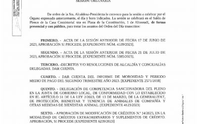 CONVOCATORIA DE PLENO ORDINARIO