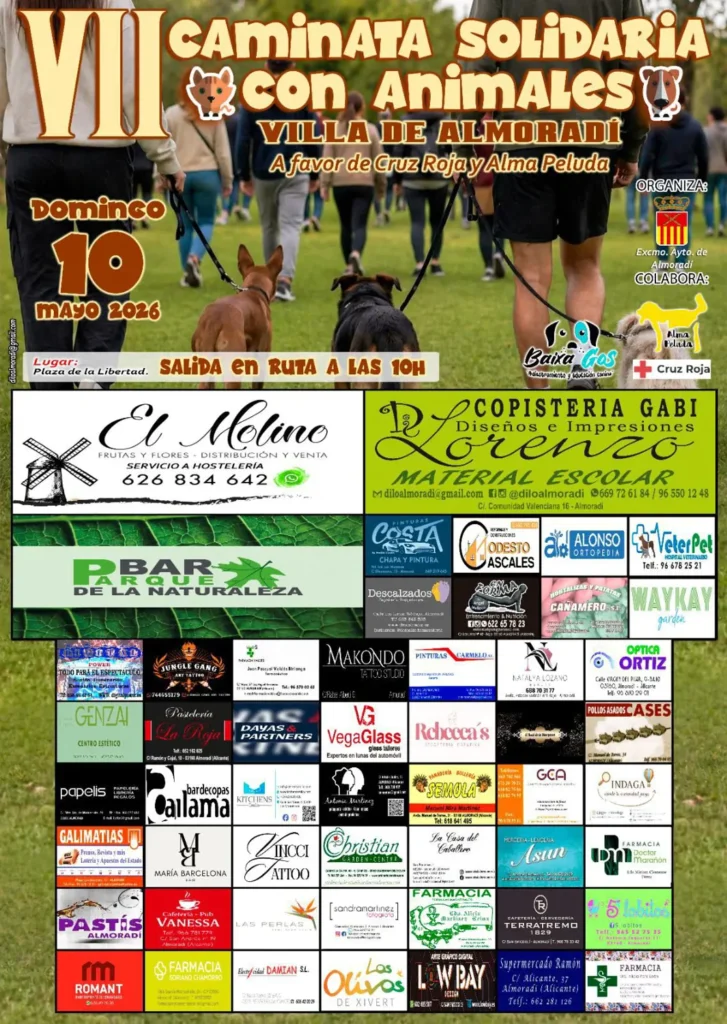 ALMORADÍ CELEBRA ESTE DOMINGO LA VII CAMINATA SOLIDARIA CON ANIMALES CON NOVEDADES Y FINES BENÉFICOS