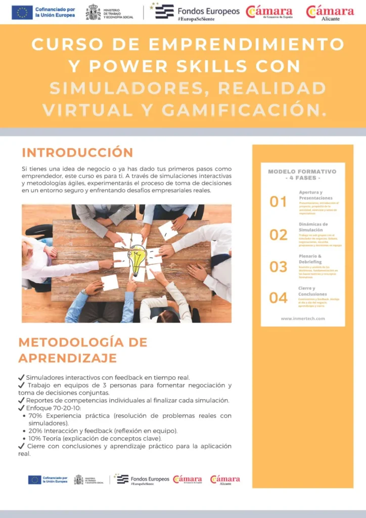 CURSO GRATUITO DE EMPRENDIMIENTO Y POWER SKILLS CON SIMULADORES, REALIDAD VIRTUAL Y GAMIFICACION